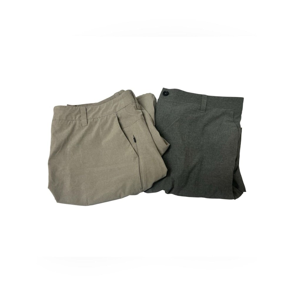 Vuori Men's Lot Of 2 Aim Shorts SZ 38 Gray & Beige Inseam 8" Dress Casual